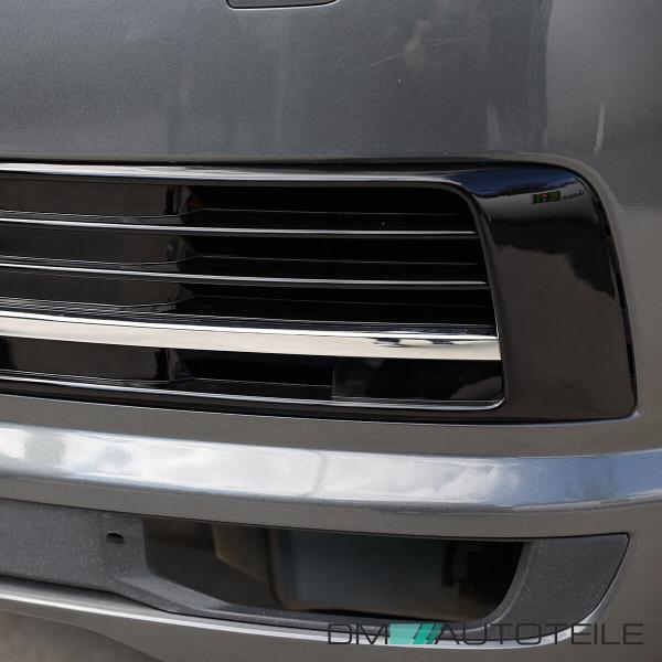 Set Kühlergrill für Emblem+ Leisten Set Stoßstange unten Hochglanz Schwarz Chrom passt für VW T6 alle Modelle 2015-2019 auch Sportline
