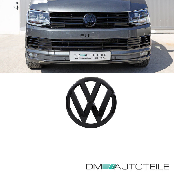 Set Kühlergrill + Gitter+ Emblem Hochglanz Schwarz Kit passt für VW T6 Multivan Transporter 2015-2019 auch Sportline