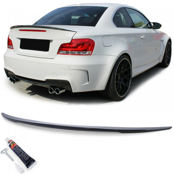 Upgrade Heckspoiler Lippe für BMW 1er Coupe E82 Facelift 07-13 Hochglanz schwarz mit ABE