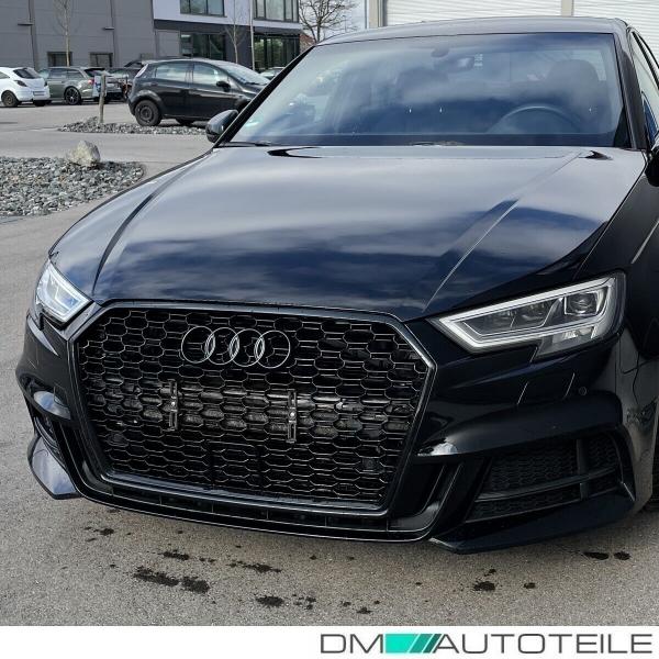 Kühlergrill Wabengrill PDC Schwarz Glanz passt für Audi A3 8V Facelift nicht RS3 ab 2016