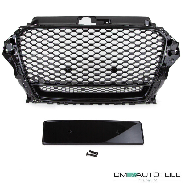 Sport Kühlergrill Wabengrill Schwarz Glanz passt für Audi A3 8V 12-16 nicht RS3 Quattro