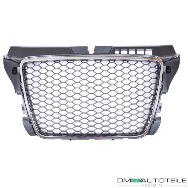 Kühlergrill Wabengrill Schwarz Chrom passt für Audi A3 8P Facelift 08-13 nicht RS3 ohne Parkhilfe