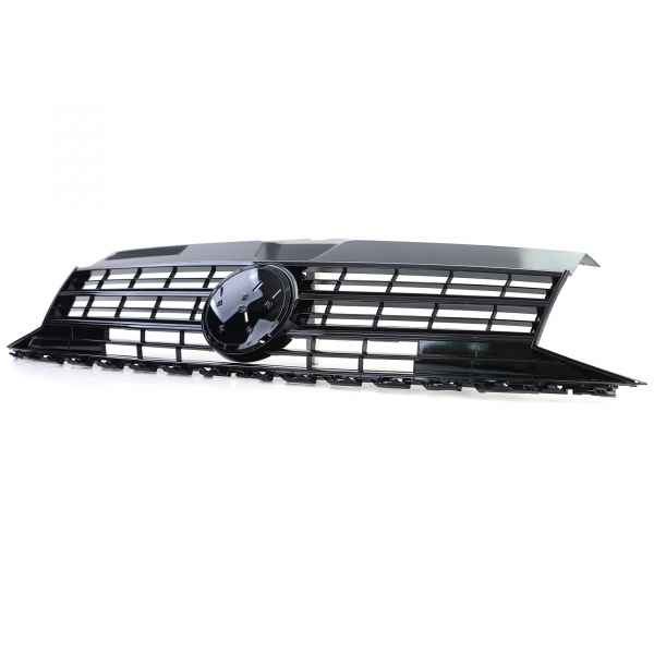 Upgrade Design Sportgrill / Kühlergrill für Volkswagen T6 Transporter 15-19 Hochglanz-schwarz mit Emblemhalter