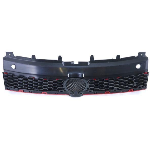 Upgrade Sportgrill / Kühlergrill für VW Polo 6R 6C 09-17 Hochglanz schwarz rot (auch GTI)