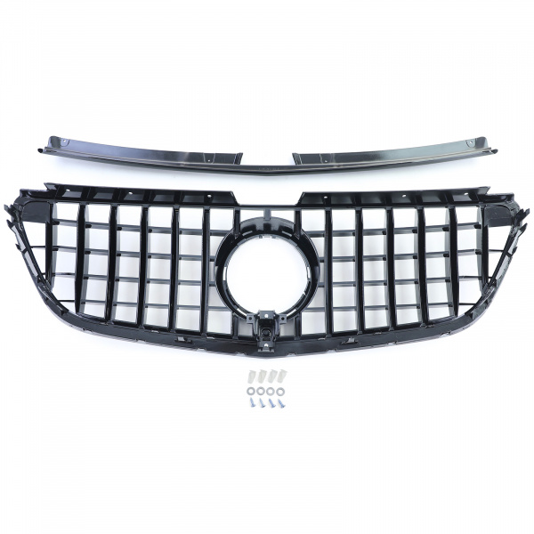 Upgrade Sportgrill / Kühlergrill für Mercedes Benz Vito W447 Vorfacelift 14-19 schwarz glänzend