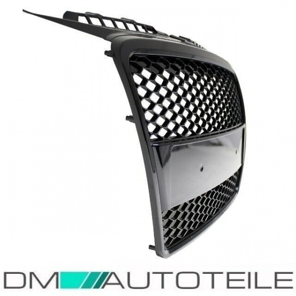 Kühlergrill Wabengrill Sport für Audi A3 8P 05-08 Schwarz Hochglanz+ Kennzeichenplatte integriert für RS3