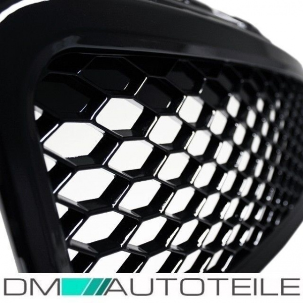 Kühlergrill Wabengrill Sport für Audi A3 8P 05-08 Schwarz Hochglanz+ Kennzeichenplatte integriert für RS3