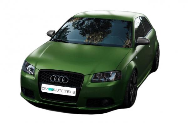 Kühlergrill Wabengrill Sport für Audi A3 8P 05-08 Schwarz Hochglanz+ Kennzeichenplatte integriert für RS3