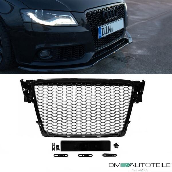Kühlergrill Wabengrill Schwarz Hochglanz passt für Audi A4 B8 ab 08-12 kein RS4