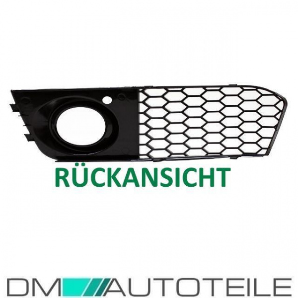 Set Audi A4 B8 Stoßstange Wabengrill Grilleinsatz Nebelscheinwerfer 08-12 Schwarz Hochglanz