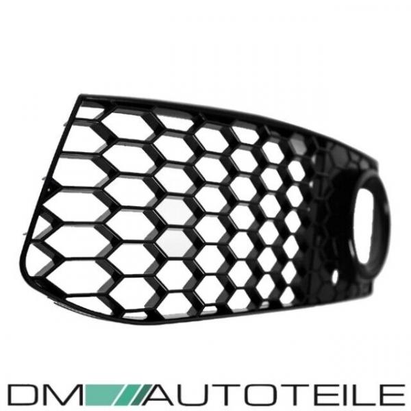 Set Audi A4 B8 Stoßstange Wabengrill Grilleinsatz Nebelscheinwerfer 08-12 Schwarz Hochglanz