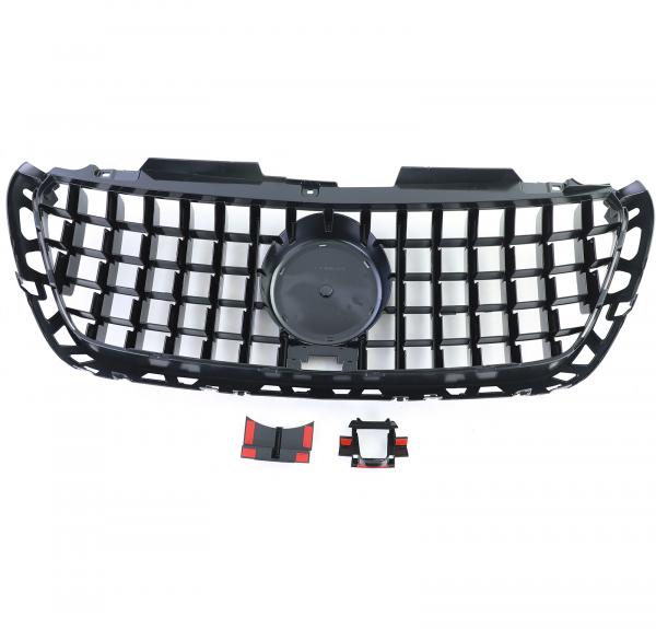 Upgrade Sportgrill / Kühlergrill für Mercedes Benz Sprinter W907/910 18+ Hochglanz schwarz / Chrom