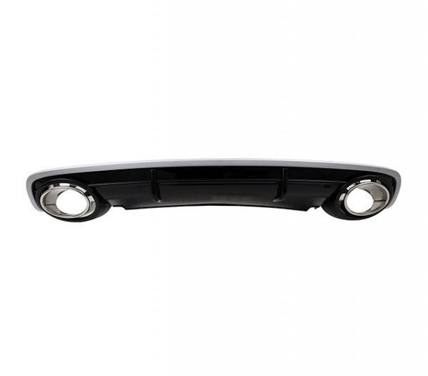 Upgrade Design Heckdiffusor mit Auspuffblenden für Audi A6 4F Limo 04-08 Hochglanz schwarz