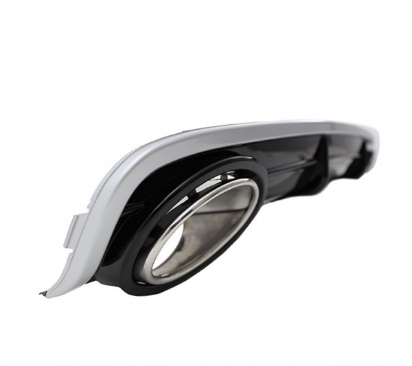 Upgrade Design Heckdiffusor mit Auspuffblenden für Audi A6 4F Limo 04-08 Hochglanz schwarz