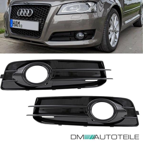 Set Wabengrill + Stoßstangengitter hochglanz Schwarz passt für Audi A3 8P Facelift S-Line ab 2008-2012