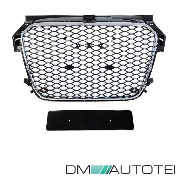 Kühlergrill Waben Grill Chrom Schwarz hochglanz passt für Audi A1 8X 2010-2015 auch quattro