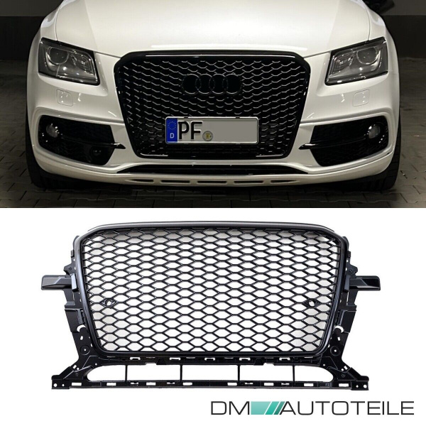 Kühlergrill Wabendesign Schwarz glanz komplett mit/ohne PDC passt für Audi Q5 8R Facelift ab 2012 auch SQ5