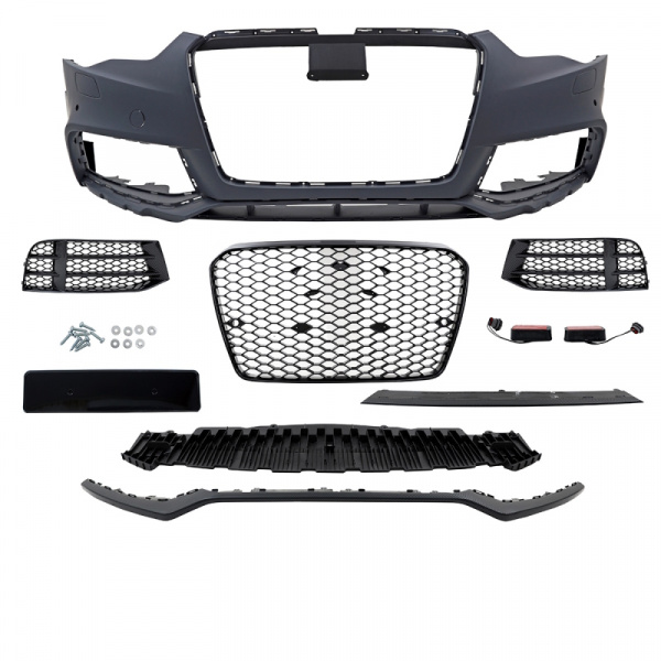 Sport Umbau Stoßstange vorne Wabendesign inklusive Carbon Spoiler passt für Audi A5 8T Facelift 11-17