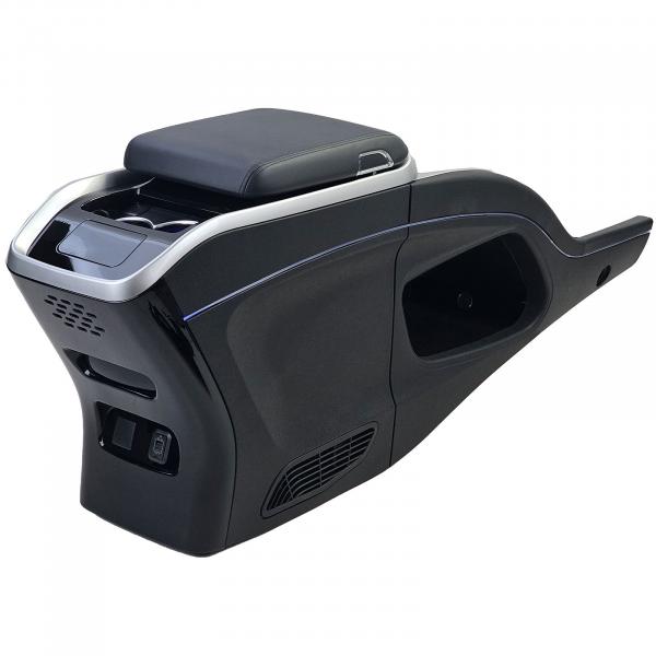 Upgrade Luxury Line Staufach Mittelkonsole Ablage für Mercedes Benz V-Klasse Vito Viano W447 14-23 mit LED Beleuchtung, USB, Kühlfunktion