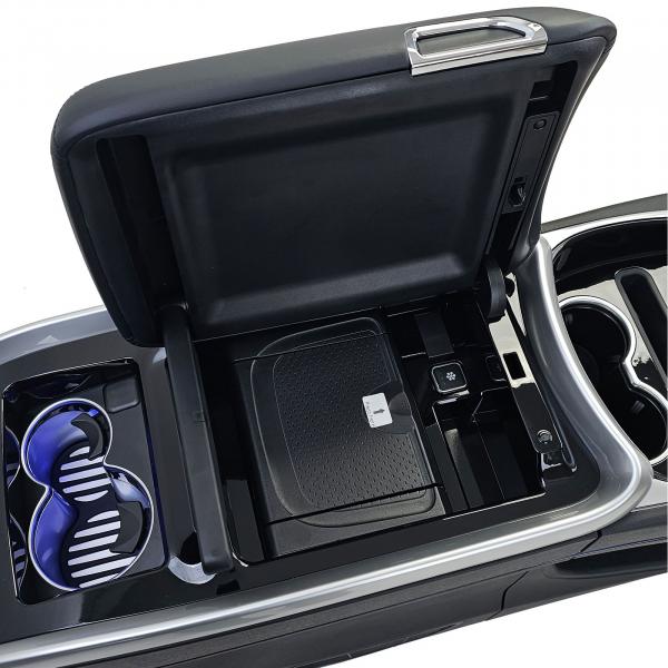Upgrade Luxury Line Staufach Mittelkonsole Ablage für Mercedes Benz V-Klasse Vito Viano W447 14-23 mit LED Beleuchtung, USB, Kühlfunktion