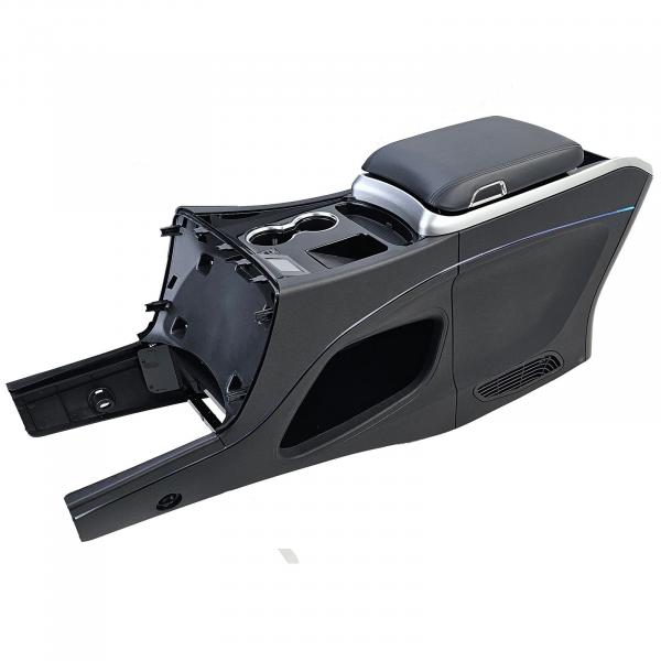 Upgrade Luxury Line Staufach Mittelkonsole Ablage passend für Mercedes Benz Vito W447 Automatik 14-23 mit LED Beleuchtung, USB, Kühlfunktion