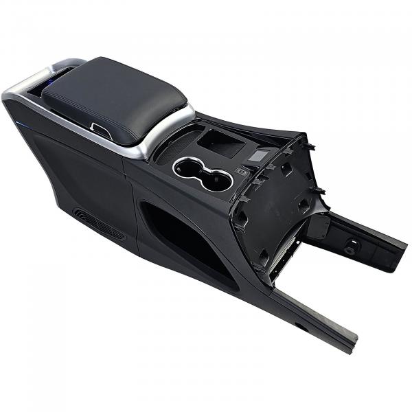 Upgrade Luxury Line Staufach Mittelkonsole Ablage passend für Mercedes Benz Vito W447 Automatik 14-23 mit LED Beleuchtung, USB, Kühlfunktion