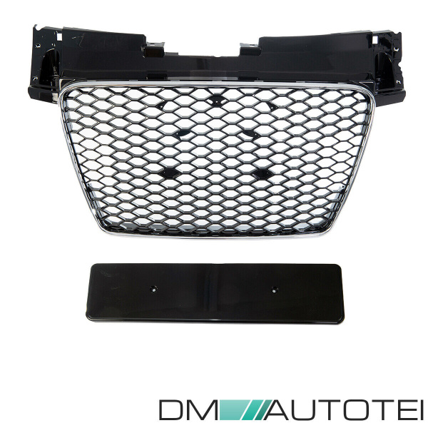 Kühlergrill Wabengrill Schwarz Silber passt für Audi TT 8J 06-16 ohne RS Emblem