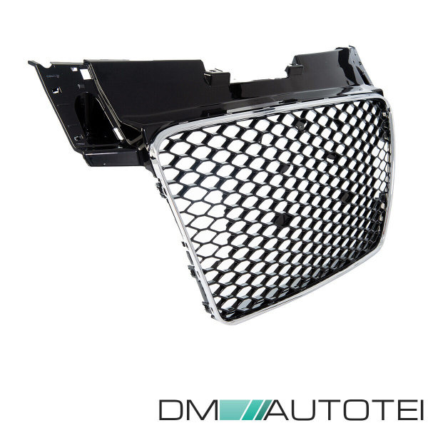 Kühlergrill Wabengrill Schwarz Silber passt für Audi TT 8J 06-16 ohne RS Emblem