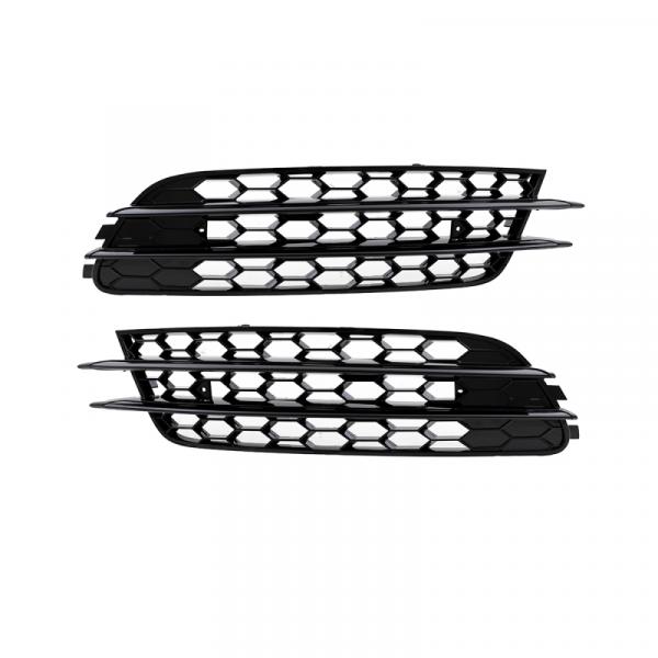Upgrade Nebelscheinwerfer Gitter / Lufteinlassgitter für Audi A6 4G (C7) Vor-Facelift 11-15 Hochglanz schwarz in Wabengitter Design