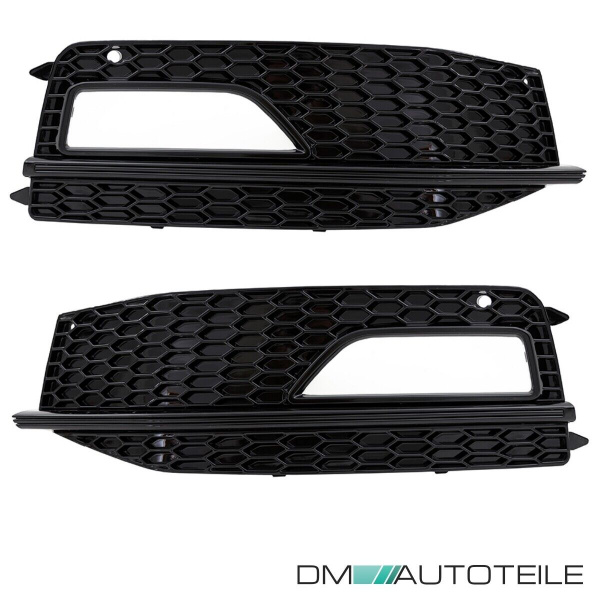 Kühlergrill Wabengrill + Stoßstangengitter SET hochglanz Schwarz passt für Audi A4 B8 S-Line ab 11-15