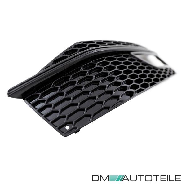 Kühlergrill Wabengrill + Stoßstangengitter SET hochglanz Schwarz passt für Audi A4 B8 S-Line ab 11-15