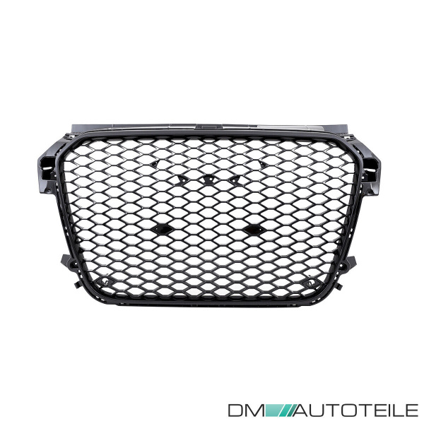 Set Kühlergrill Waben Grill + Gitter Nebel Schwarz hochglanz passt für Audi A1 8X 2010-2015 auch quattro