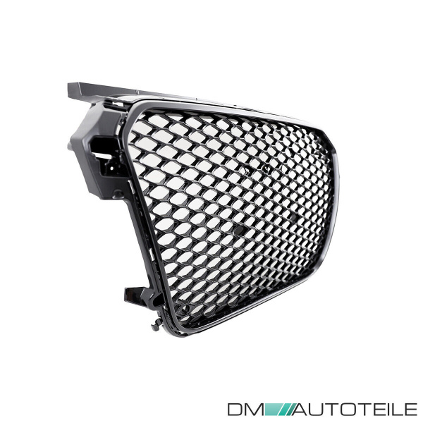 Set Kühlergrill Waben Grill + Gitter Nebel Schwarz hochglanz passt für Audi A1 8X 2010-2015 auch quattro