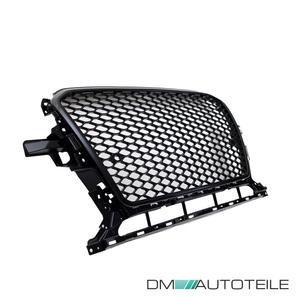Kühlergrill Wabendesign +Gitter Set Schwarz glanz komplett mit/ohne PDC passt für Audi Q5 8R Facelift ab 2012 S-Line