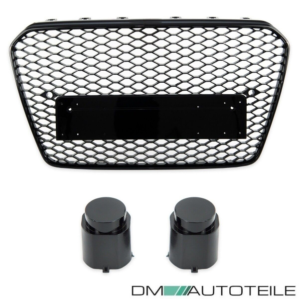 Kühlergrill Wabendesign PDC Schwarz glanz passt für Audi A5 8T Facelift ab 11-17