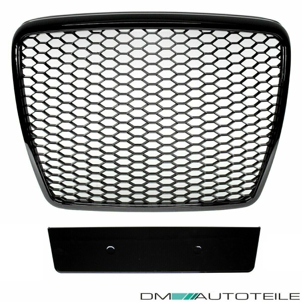 Kühlergrill Wabengrill Schwarz glanz passend für Audi A6 C6 4F Facelift 08-11 nicht RS6