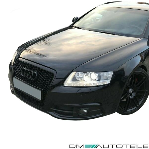 Kühlergrill Wabengrill Schwarz glanz passend für Audi A6 C6 4F Facelift 08-11 nicht RS6
