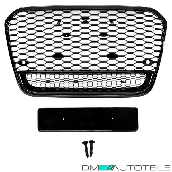 Sport Wabendesign Kühlergrill Hochglanz Schwarz passt für Audi A6 4G C7 bj 10-14 außer RS6 S6
