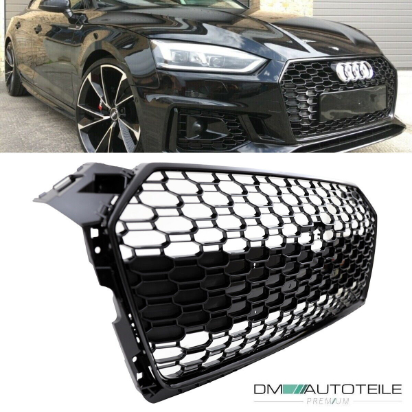 Kühlergrill Grill Wabendesign hochglanz Schwarz lackiert passt für Audi A5 F5 außer RS5