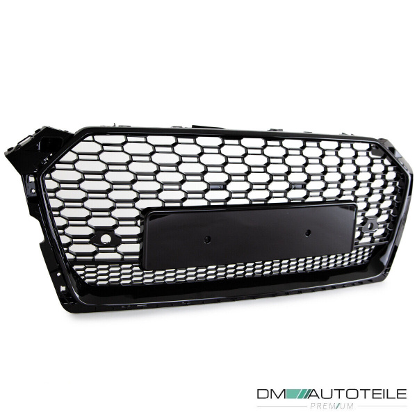 Kühlergrill Grill Wabendesign hochglanz Schwarz + Trichter passt für Audi A5 B9 F5 ab 2016 kein RS5