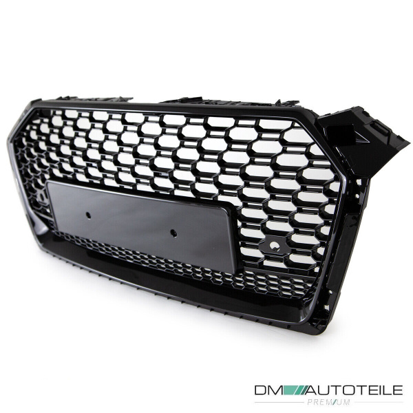 Kühlergrill Grill Wabendesign hochglanz Schwarz + Trichter passt für Audi A5 B9 F5 ab 2016 kein RS5