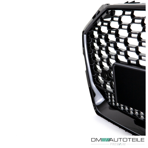 Kühlergrill Grill Wabendesign hochglanz Schwarz + Trichter passt für Audi A5 B9 F5 ab 2016 kein RS5