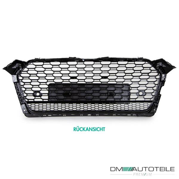Kühlergrill Grill Wabendesign hochglanz Schwarz + Trichter passt für Audi A5 B9 F5 ab 2016 kein RS5