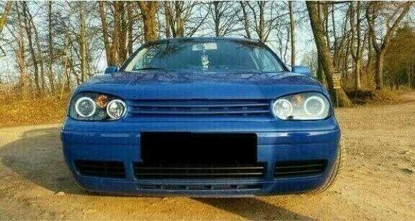 CCFL Angel Eyes Scheinwerfer für VW Golf 4 97-03 schwarz mit Nebelscheinwerfer