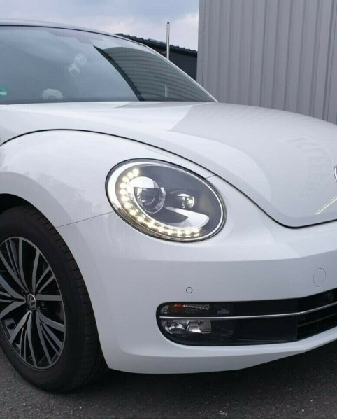 LED Tagfahrlicht Scheinwerfer für VW New Beetle 06-12 schwarz