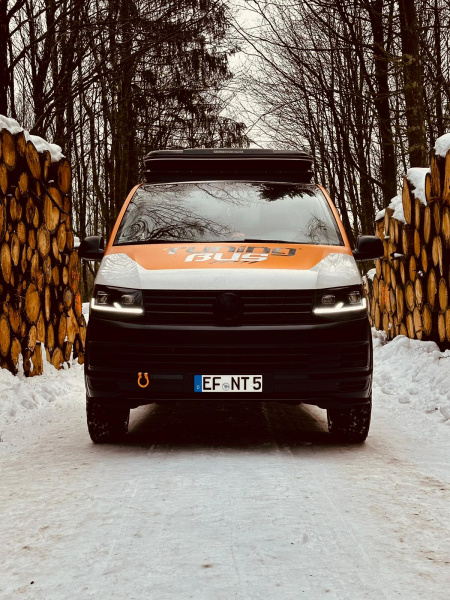 Voll LED Tagfahrlicht Scheinwerfer für VW T6 RHD 15-19 schwarz mit dynamischen LED Blinker RECHTSLENKER
