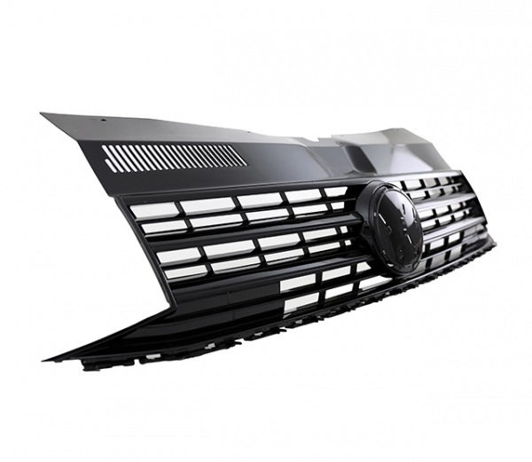 Upgrade Design Sportgrill / Kühlergrill für Volkswagen T6 15-19 Hochglanz-schwarz mit Emblemhalter