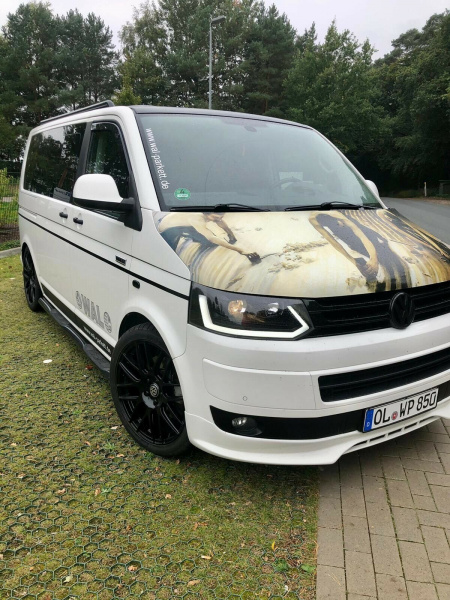 LED Tagfahrlicht Scheinwerfer für VW T5 GP (Facelift) 10-15 schwarz mit dynamischem LED Blinker