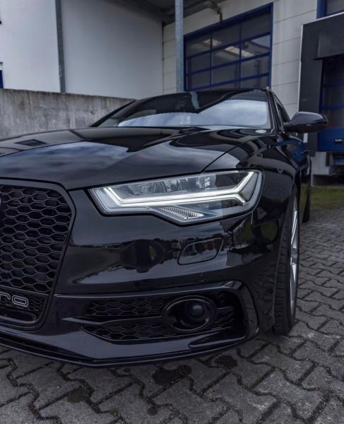 Voll LED Tagfahrlicht Scheinwerfer Set passend für Audi A6 4G (C7) Facelift 15-18 schwarz mit LED Blinker