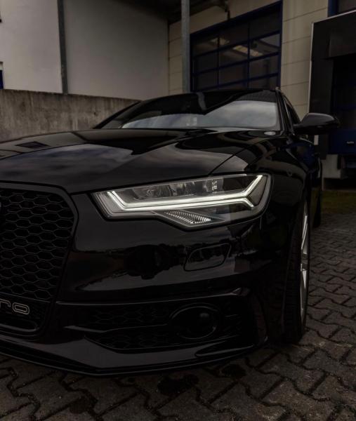 Voll LED Tagfahrlicht Scheinwerfer Set passend für Audi A6 4G (C7) Facelift 15-18 schwarz mit LED Blinker